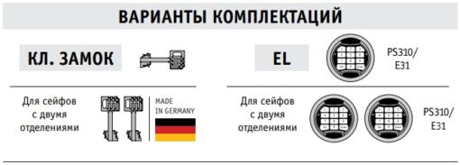 Варианты комплектации серии VALBERG Арсенал